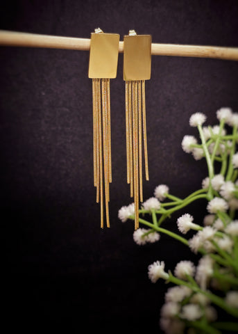 Adorniv Cascade Drop Earrings – Bold Gold Statement
