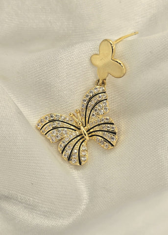 Adorniv Golden Butterfly Pavé Earrings – Shine & Flutter Edition
