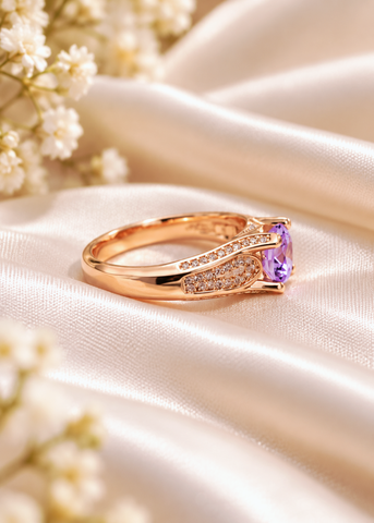 Purple Crystal Ring