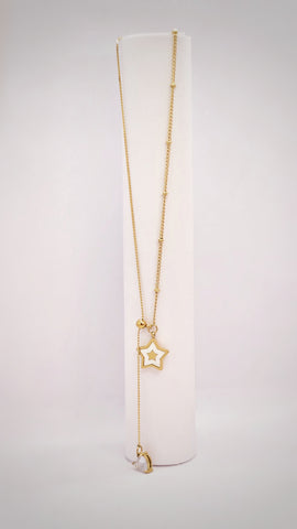 Adorniv Starlight Drop Pendant Necklace – Star & Heart Edition