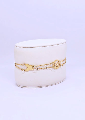 Adorniv Butterfly Harmony Gold-Tone Bracelet