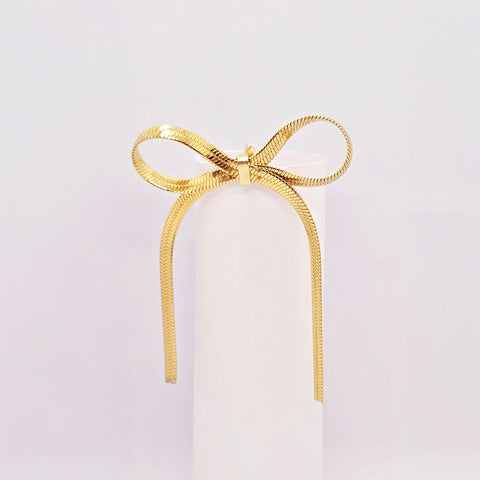 Adorniv Gold Bow Tie Earrings