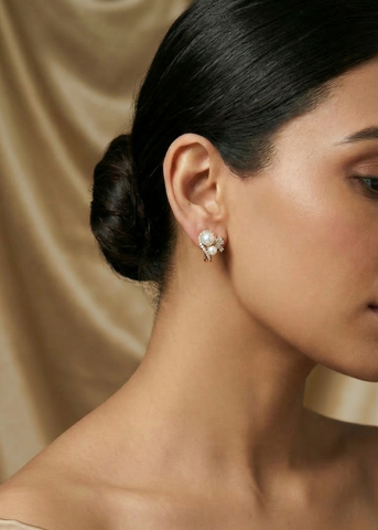 Pearl Bloom Stud Earrings