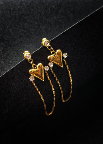 Adorniv Hearts & Chains Drop Earrings