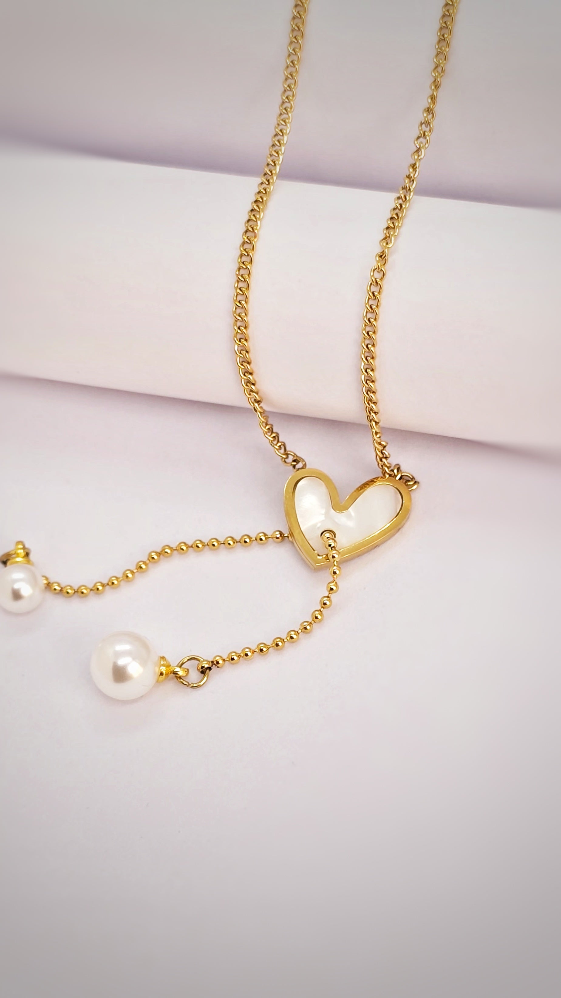 Adorniv Heart Pearl Drop Luxe Chain