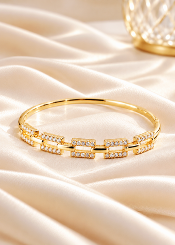 Crystal Link Bangle Bracelet