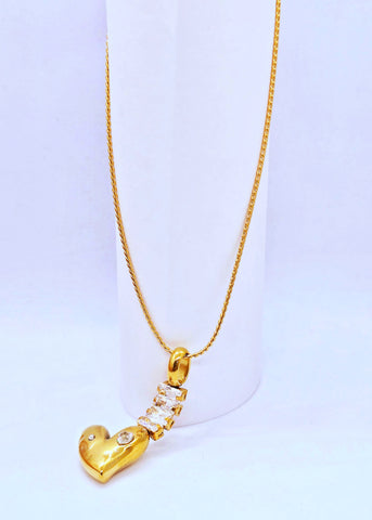 Adorniv Golden Heartline Pendant Necklace