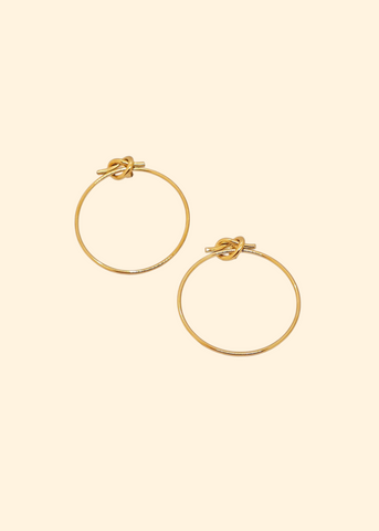 Adorniv Golden Knot Hoop Earrings