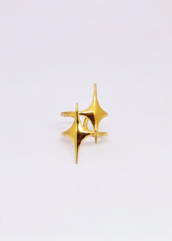 Adorniv Golden Starlight Statement Ring