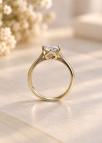 Classic Round Crystal Solitaire Ring