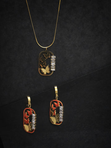 Adorniv Flutter Radiance Gift Set – Butterfly Necklace & Earrings
