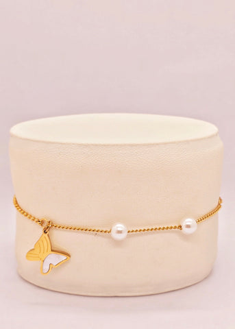 Flutter Pearl Charm Bracelet