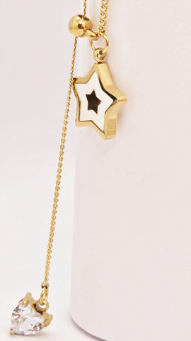 Adorniv Starlight Drop Pendant Necklace – Star & Heart Edition
