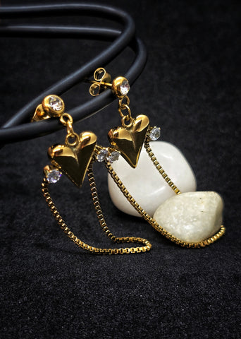 Adorniv Hearts & Chains Drop Earrings