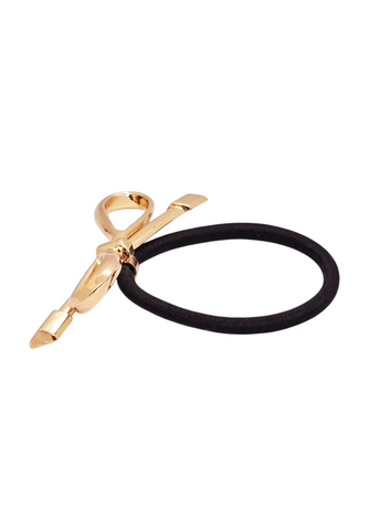 Adorniv Golden Ribbon Charm Hair Tie