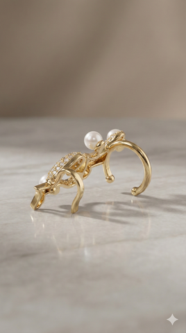 Pearl Heart No-Piercing Earcuff