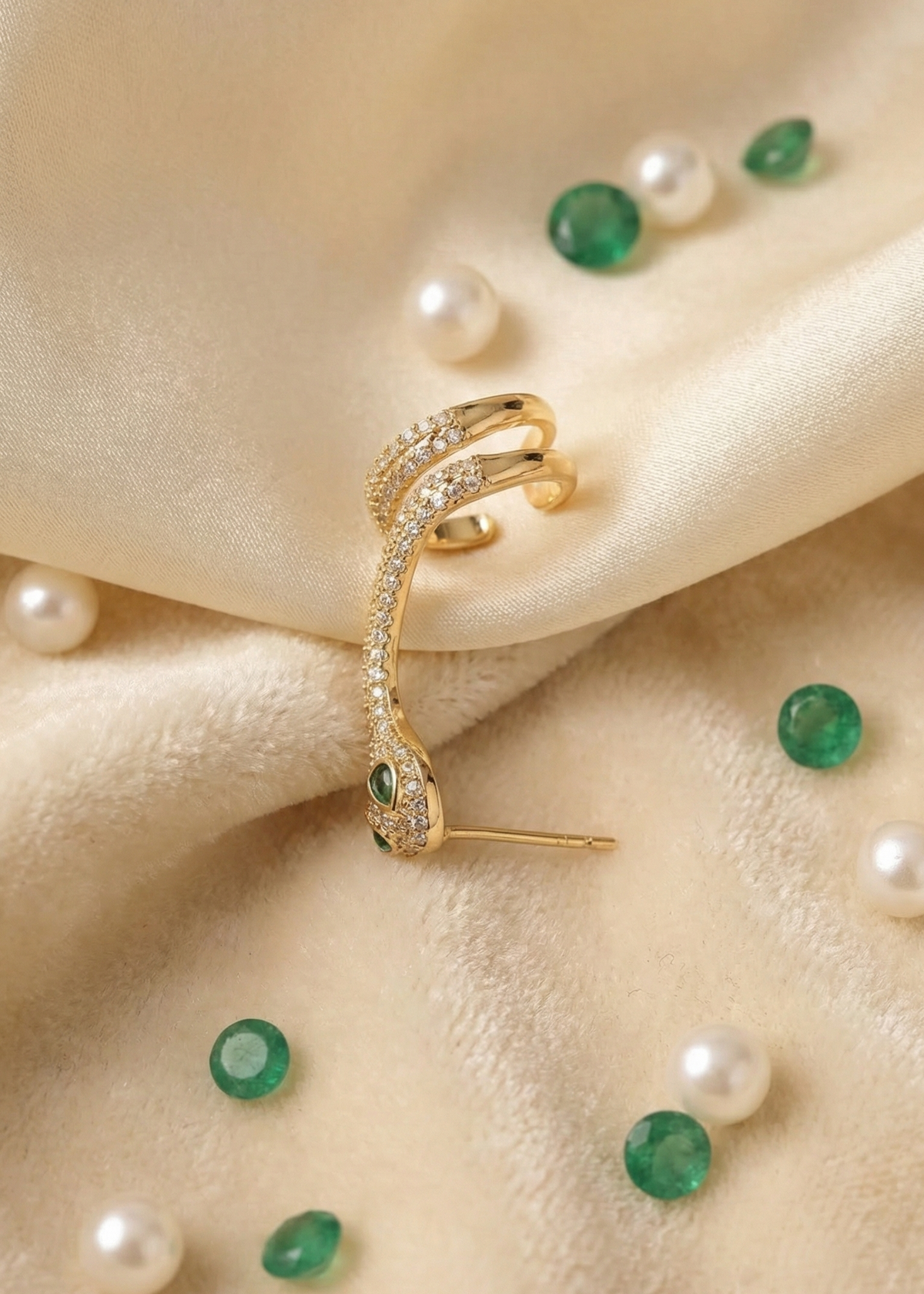 Adorniv Snake Grace Gold Earcuff