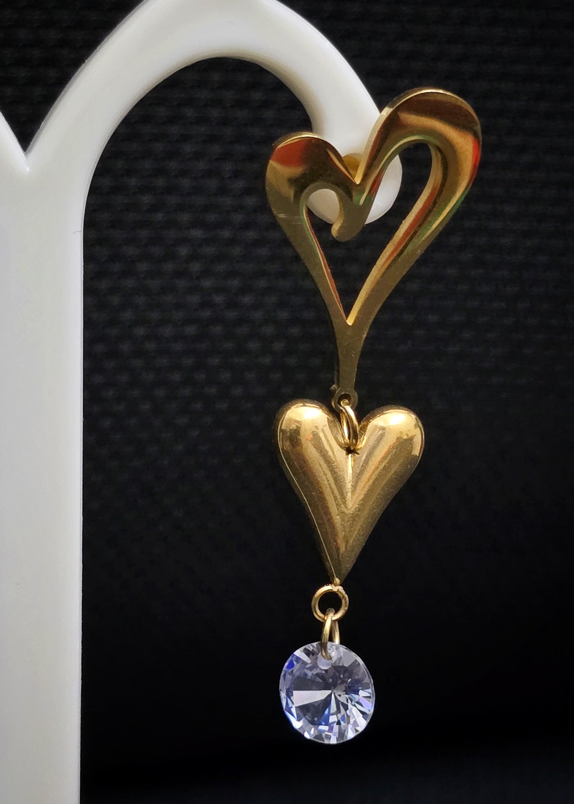 Adorniv Golden Odd-Even Heart Dangle Earrings