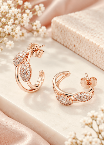 Rose Gold Open Hoop Earrings