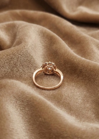 Rose Gold Floral Solitaire Ring