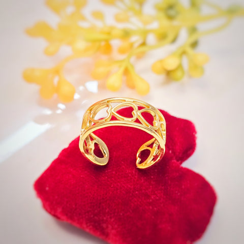 Adorniv Golden HeartGlow Adjustable Ring