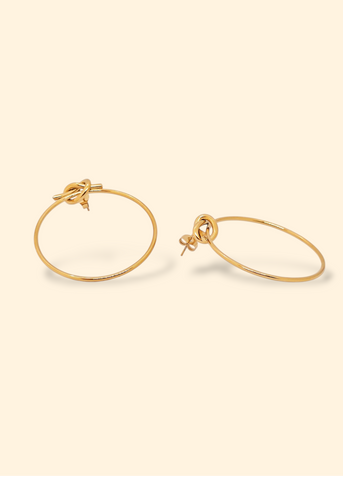 Adorniv Golden Knot Hoop Earrings