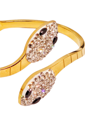 Dual Snake Head Gold Bracelet