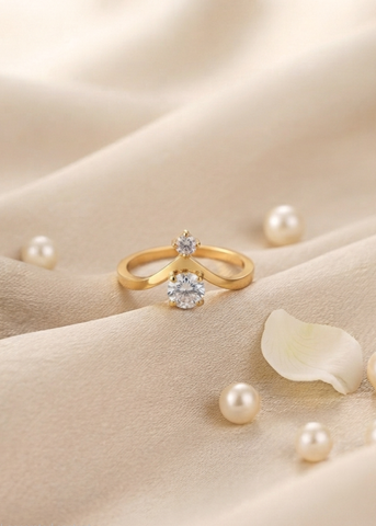 V-Shape Crystal Ring