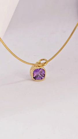 Adorniv Royal Gleam Necklace – Purple Stone Elegance