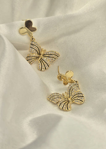 Adorniv Golden Butterfly Pavé Earrings – Shine & Flutter Edition