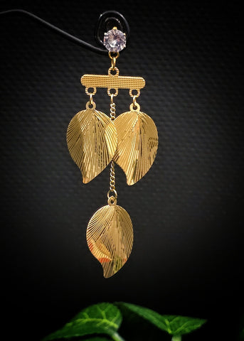 Adorniv Golden Leaf Cascade Earrings