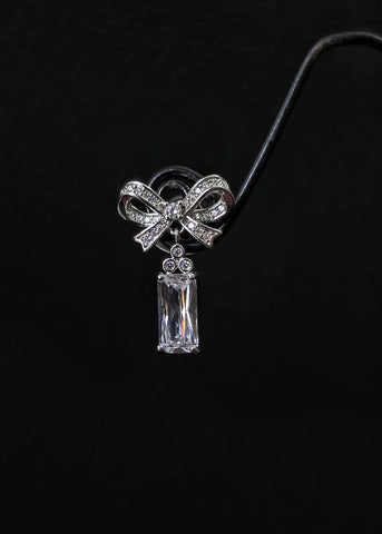 Adorniv Crystal Bow Drop Earrings