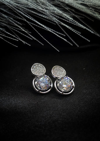 Adorniv Dual Spark Stud Earrings – Silver Radiance
