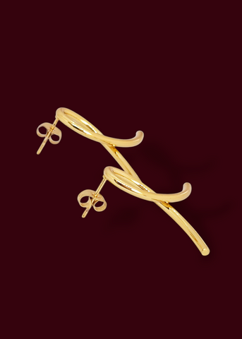Adorniv Golden Ribbon Twist Earrings