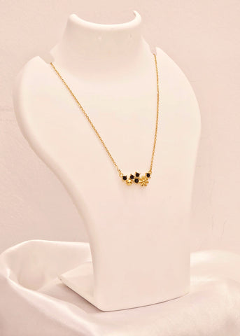 Adorniv Black Blossom Pendant Necklace