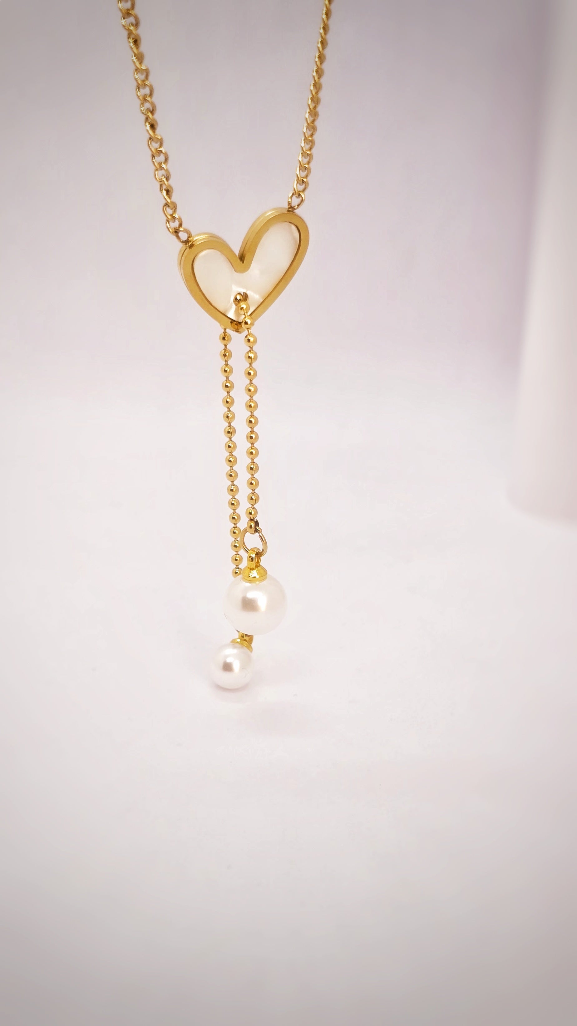 Adorniv Heart Pearl Drop Luxe Chain