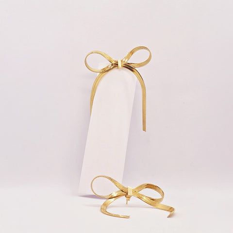 Adorniv Gold Bow Tie Earrings