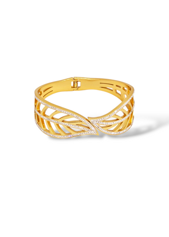 Adorniv Regalia Cutwork Statement Bangle Bracelet