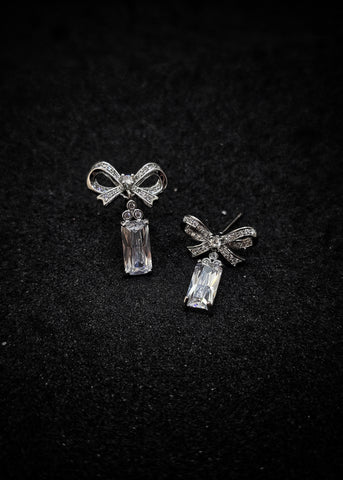 Adorniv Crystal Bow Drop Earrings