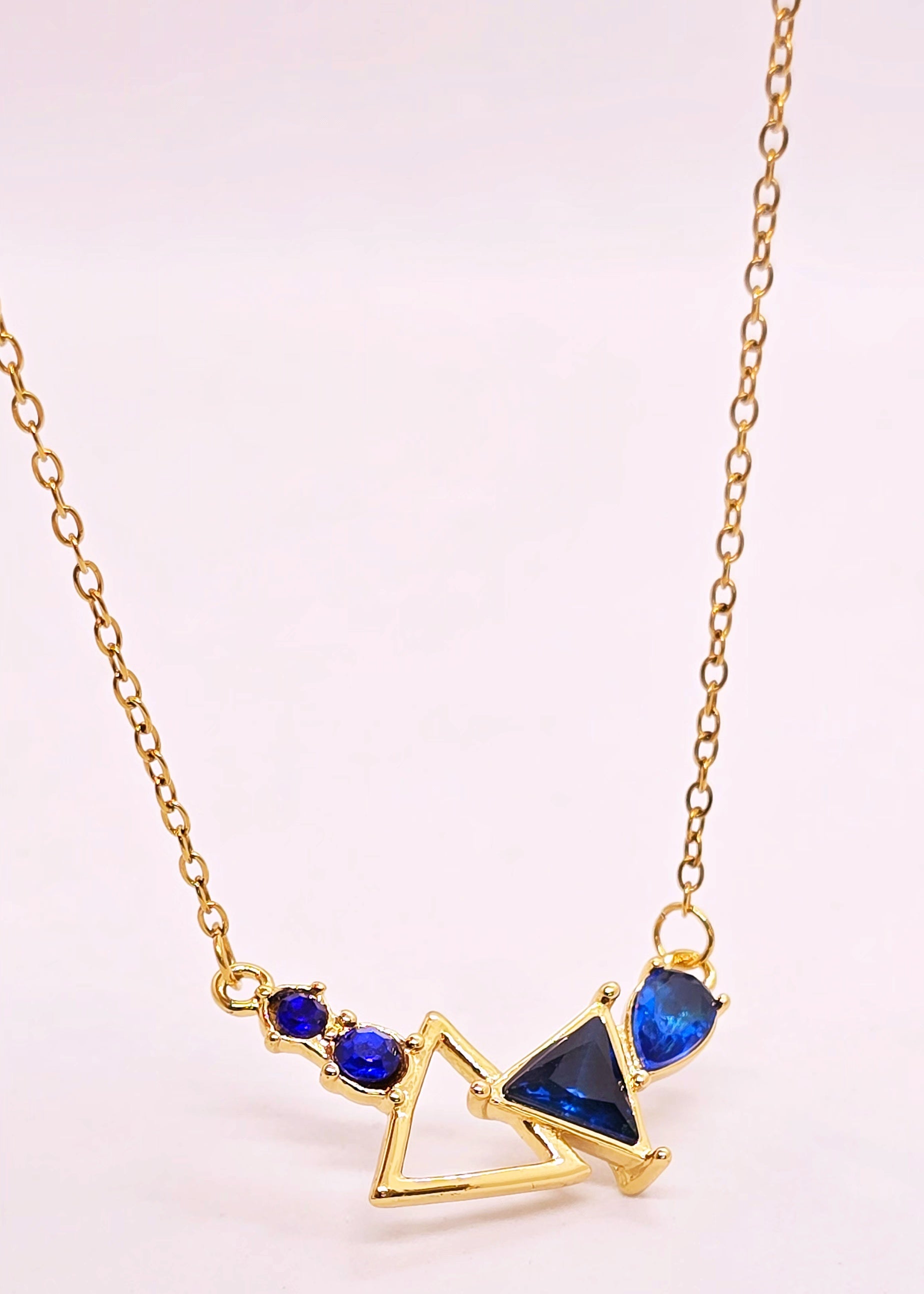 Adorniv Blue Geometric Luxe Necklace