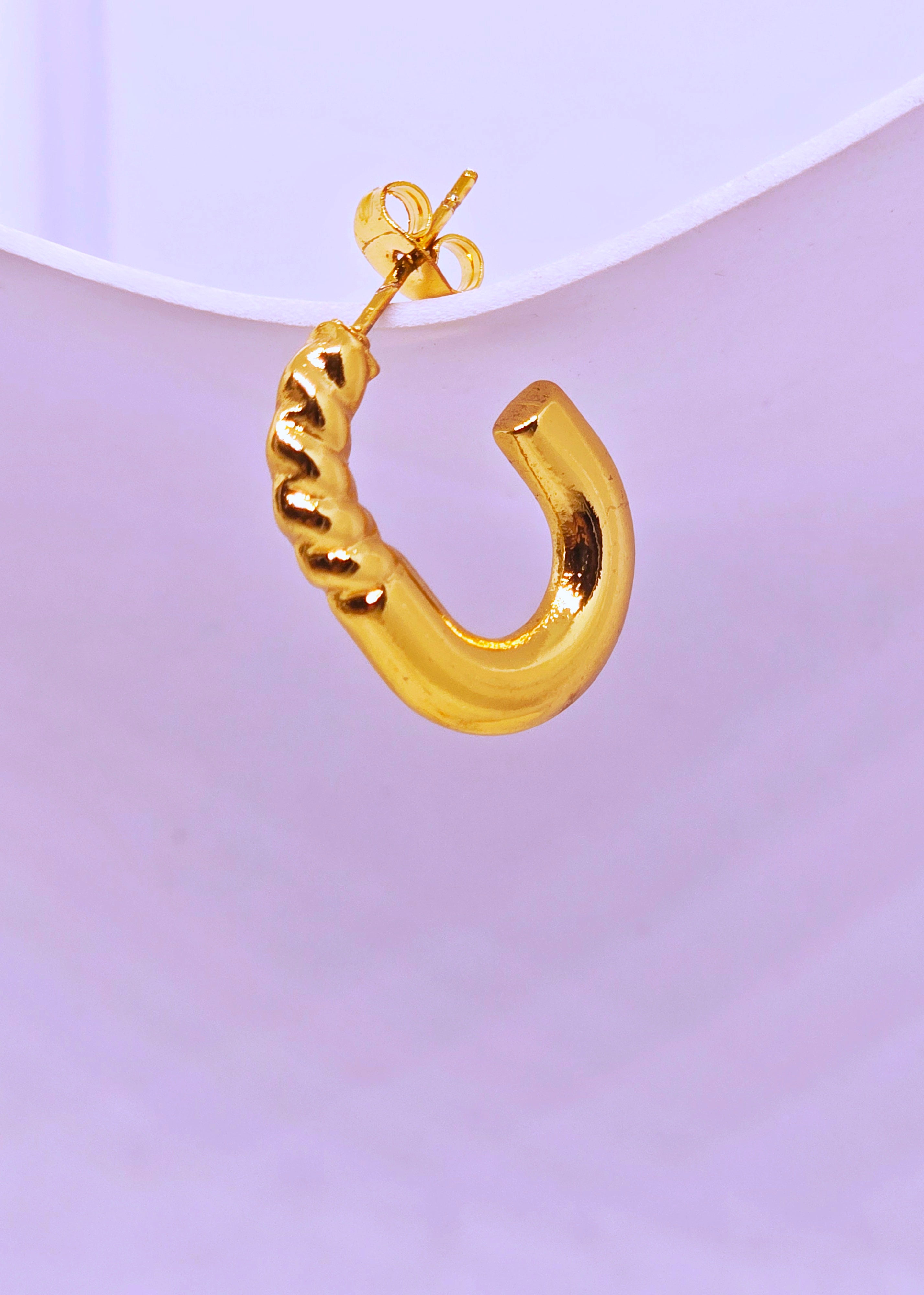 Adorniv Golden Molten Half-Hoop Earrings