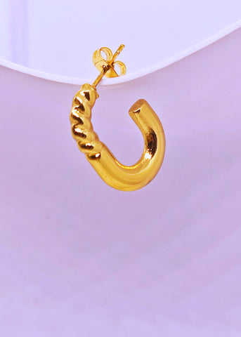 Adorniv Golden Molten Half-Hoop Earrings