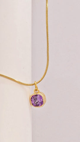 Adorniv Royal Gleam Necklace – Purple Stone Elegance