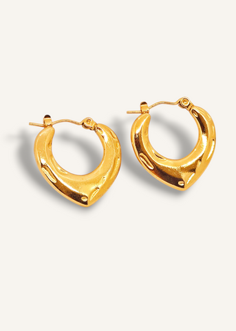 Adorniv Golden Puffed V Hoop Earrings