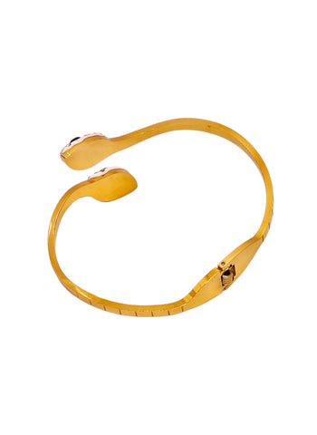 Dual Snake Head Gold Bracelet