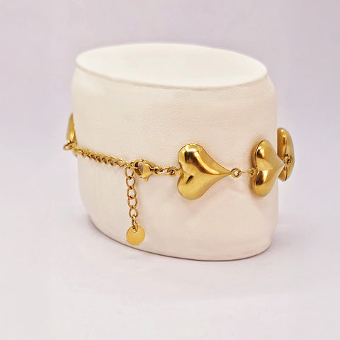 Adorniv Golden Charm Heart Link Bracelet