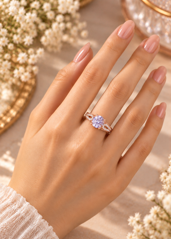 Purple Crystal Ring
