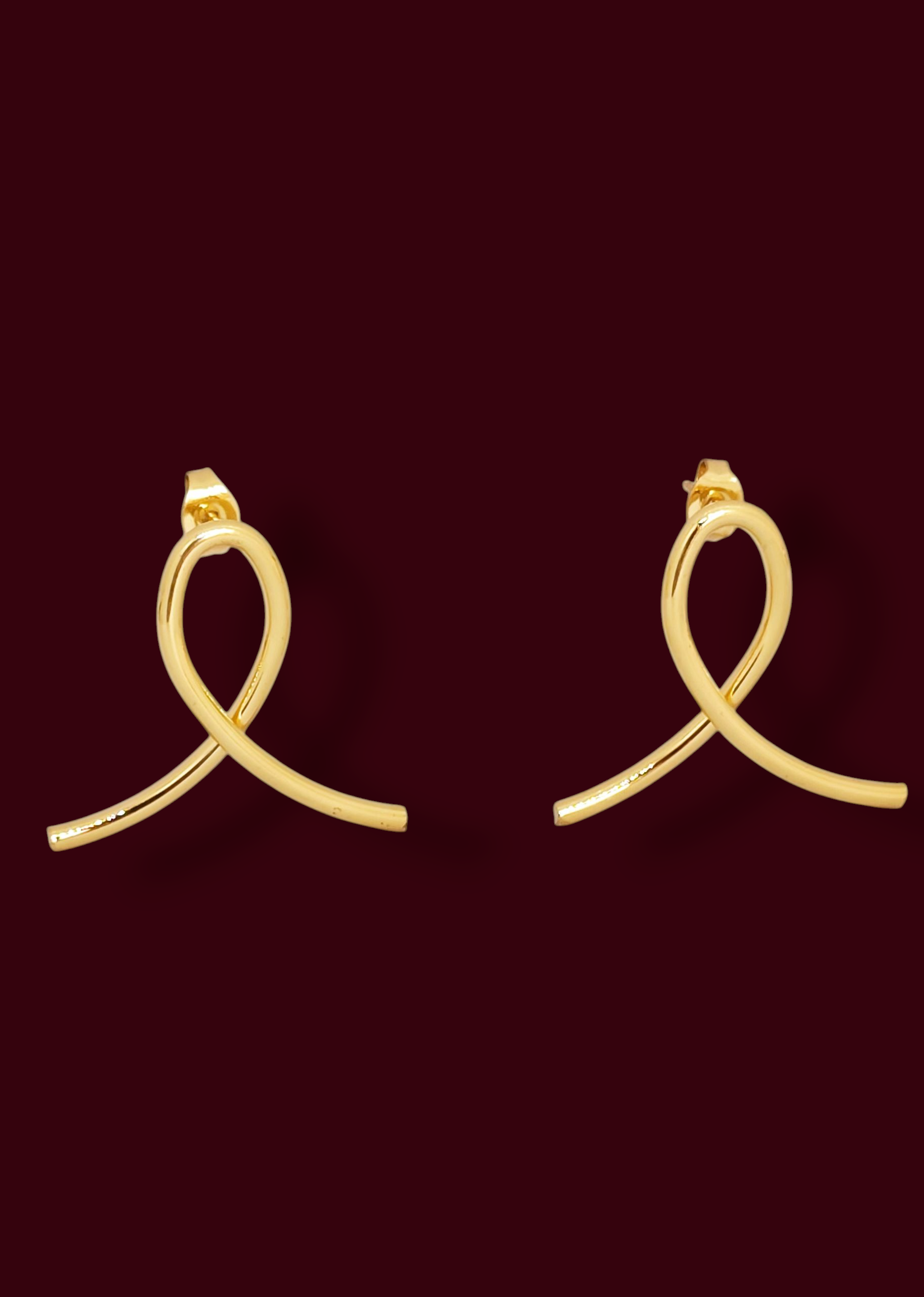 Adorniv Golden Ribbon Twist Earrings