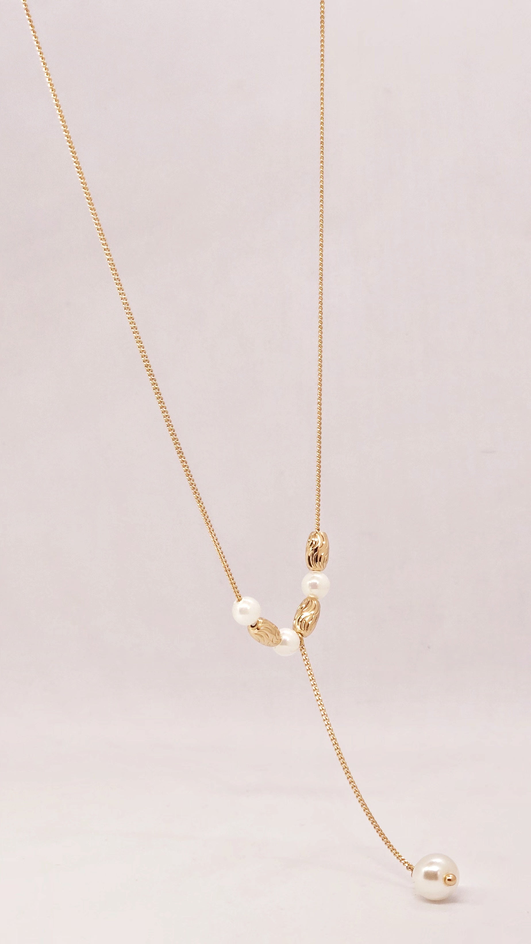 Adorniv Graceful Gold Pearl Bead Necklace