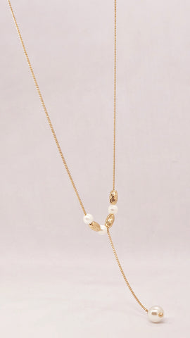 Adorniv Graceful Gold Pearl Bead Necklace